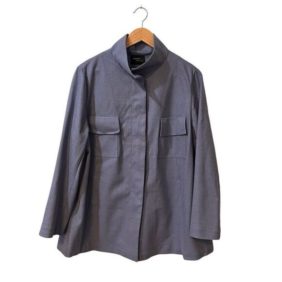 Akris 100 Years Womens Blue Wool Jacket Size US 16 UK 20 98% Virgin Wool Blazer - Picture 1 of 12